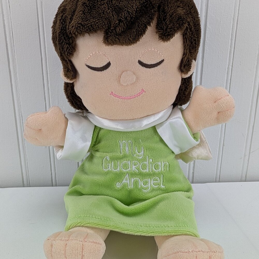 Hallmark My Guardian Angel Plush Doll 13" Brown Hair Security Toy Christian